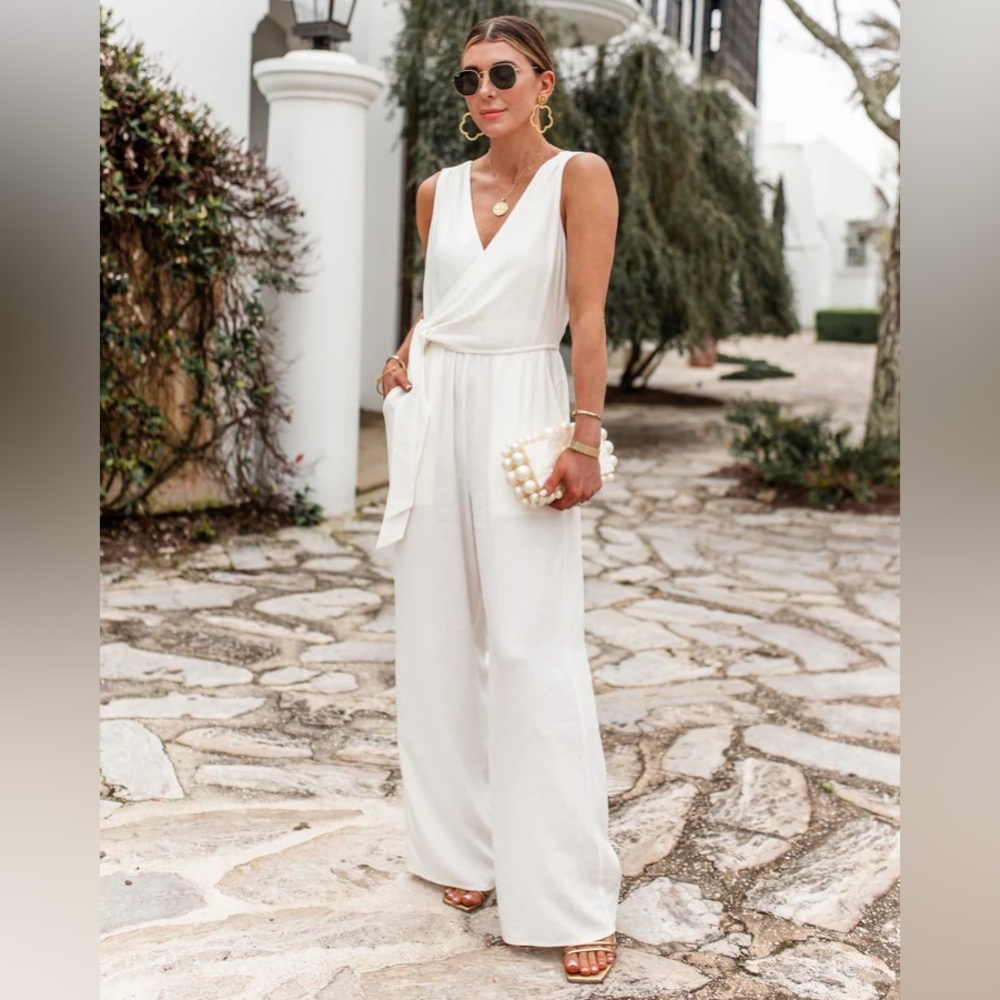 Splendid x Cella Jane Surplice Jumpsuit - Coconut - Large